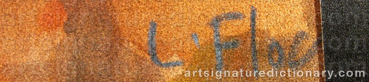 Authentic signature by Lionel FLOC on  artwork