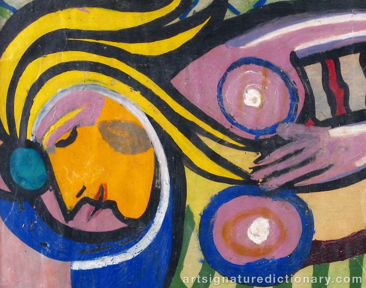 Close-up details showing Pablo PICASSO signature forgery characteristics