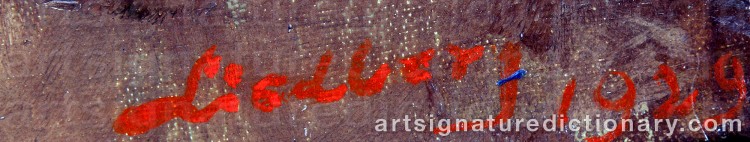 Authentic signature by Nils LIEDBERG on Painting/Watercolour artwork