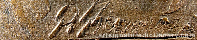 Authentic signature by Quinto GHERMANDI on  artwork