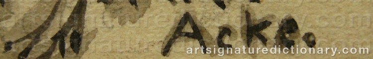 Signature by Johan Axel Gustaf ‘Jag Acke’ ACKE
