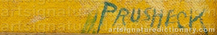 Authentic signature by Harvey Gregory PRUSHECK on Painting/Watercolour artwork