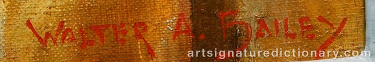 Authentic signature by Walter Alexander BAILEY on Painting/Watercolour artwork