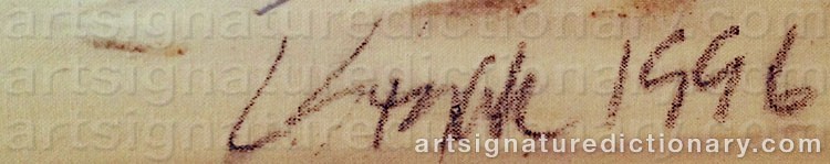 Authentic signature by Linda STOJAK on  artwork