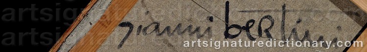 Authentic signature by Gianni BERTINI on artwork