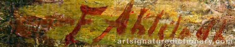 Authentic signature by Fredrik AHLSTEDT on Painting/Watercolour artwork