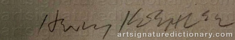 Authentic signature by Henry KOEHLER on  artwork