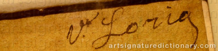 Authentic signature by Vincenzo LORIA on Painting/Watercolour artwork
