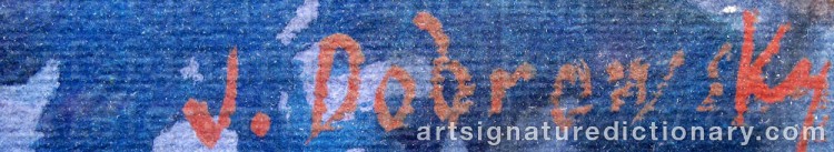 Authentic signature by Josef DOBROWSKY on artwork