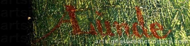 Authentic signature by Anders Christian LUNDE on Painting/Watercolour artwork