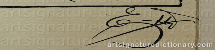 Authentic signature by Hjalmar ENEROTH on  artwork