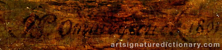 Authentic signature by Balthazar Paul OMMEGANCK on Painting/Watercolour artwork