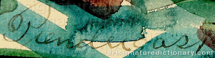 Authentic signature by Maurice Brazil PRENDERGAST on  artwork