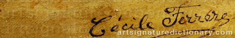 Authentic signature by Cécile FERRERE on  artwork