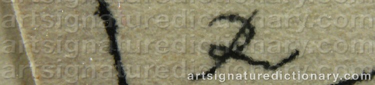 Authentic signature by Rune LINDSTRÖM on  artwork