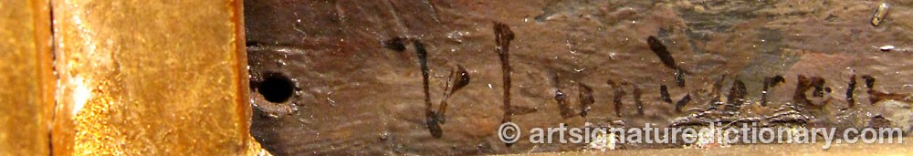 Authentic signature by Willgodt LUNDGREN on artwork