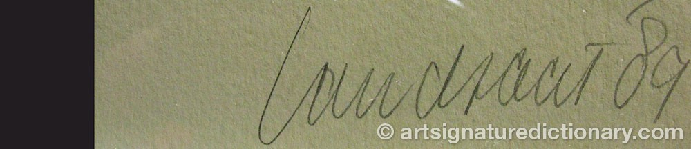Authentic signature by Hans LANDSAAT on artwork