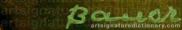 Authentic signature by Leo BAUER on  artwork