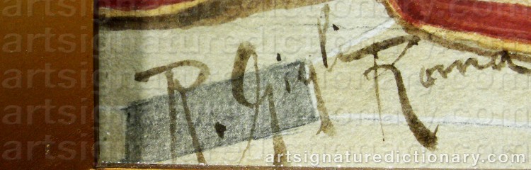 Authentic signature by Roberto GIGLI on Painting/Watercolour artwork