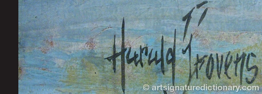 Authentic signature by Harald GROVENS on artwork