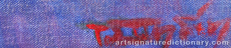 Authentic signature by Tage LUNDIN on  artwork