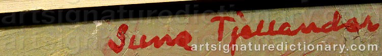 Authentic signature by Sune TJELLANDER on  artwork