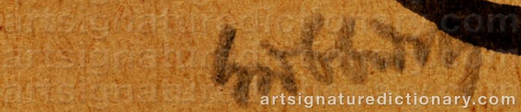 Authentic signature by Karl HUBBUCH on  artwork