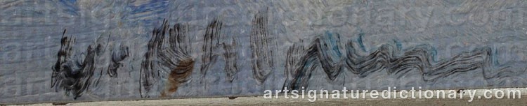 Authentic signature by William AHLGREN on Painting/Watercolour artwork