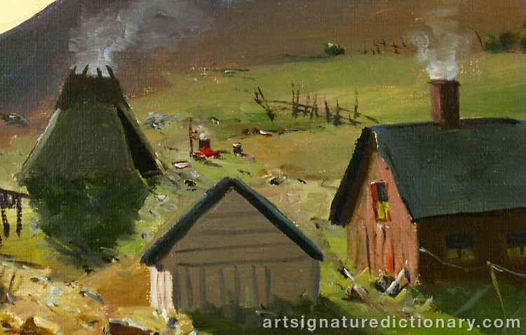 Close-up details showing Nils Nilsson (Sami Artist) SKUM signature forgery characteristics