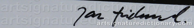 Authentic signature by Jan FRIDLUND on artwork