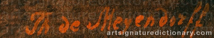Authentic signature by Théophile MEYENDORFF on artwork