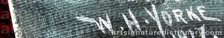 Authentic signature by William Howard YORKE on Painting/Watercolour artwork