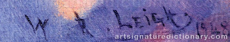 Authentic signature by William Robinson LEIGH on Painting/Watercolour artwork