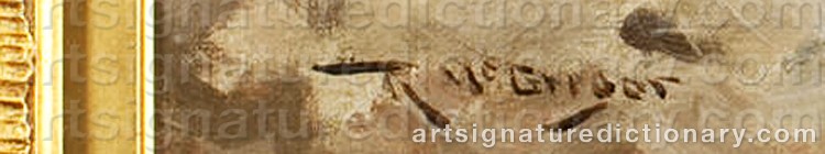 Authentic signature by Robert MCGREGOR on  artwork