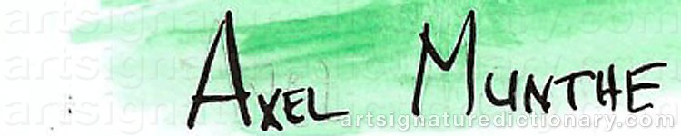 Authentic signature by Axel MUNTHE on artwork