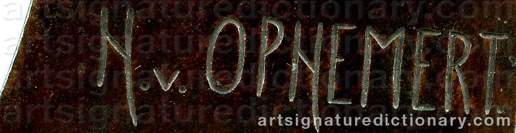 Authentic signature by Hendrick Van OPHEMERT on  artwork