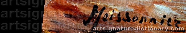 Authentic signature by Joseph MEISSONNIER on  artwork