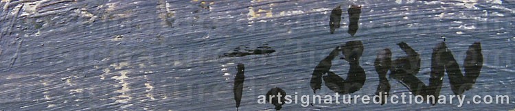 Authentic signature by Tryggve ÖRN on artwork
