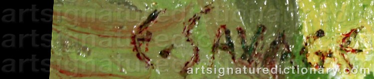 Authentic signature by Eugene Francis SAVAGE on  artwork
