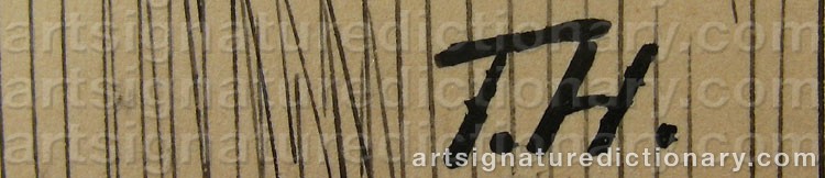 Authentic signature by Thor HÖGDAHL on artwork