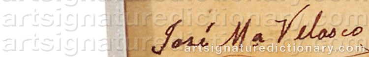 Authentic signature by José María VELASCO on  artwork