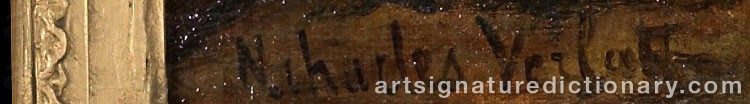 Authentic signature by Charles Michel Maria VERLAT on  artwork