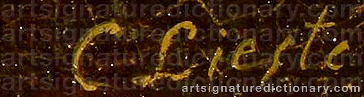 Authentic signature by Cornelis LIESTE on Painting/Watercolour artwork