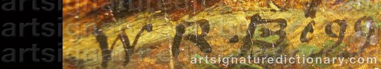 Authentic signature by William Redmore BIGG on  artwork