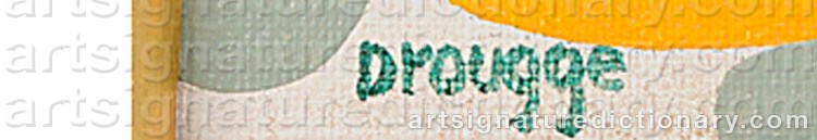 Authentic signature by Lars DROUGGE on  artwork