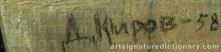 Authentic signature by Dimiter KIROV on  artwork