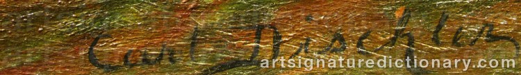 Authentic signature by Carl DISCHLER on  artwork