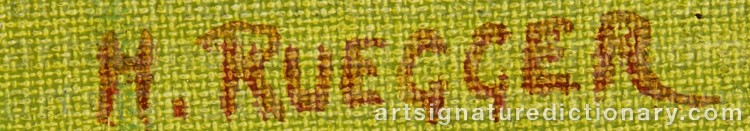 Authentic signature by Henry RUEGGER on Painting/Watercolour artwork