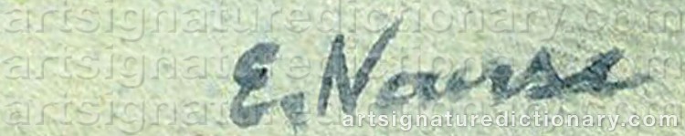 Authentic signature by Elisabeth NOURSE on Painting/Watercolour artwork