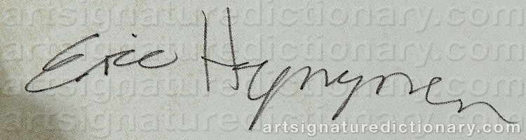 Authentic signature by Eric HYNYNEN on Painting/Watercolour artwork